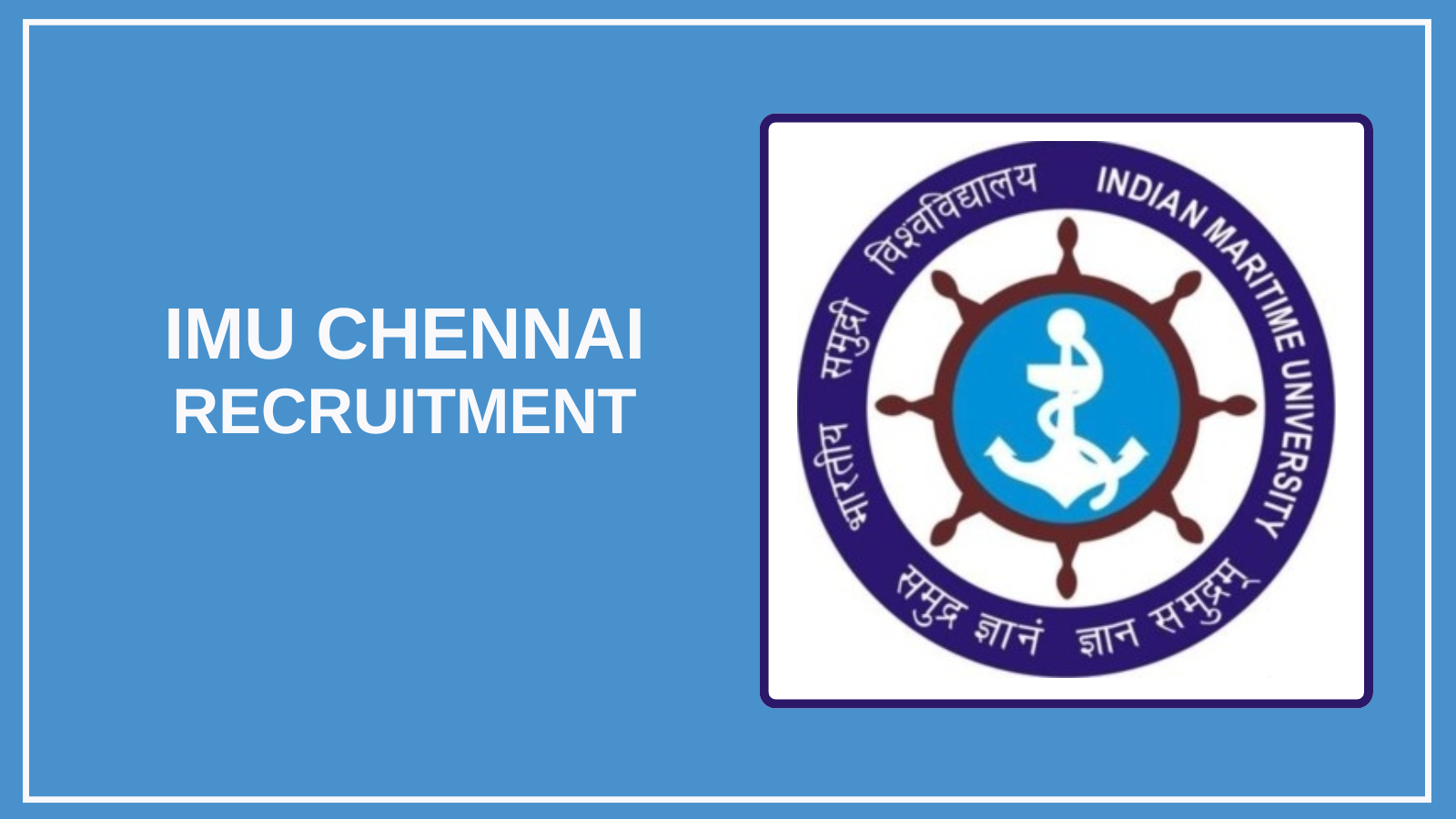 IMU Chennai Jobs